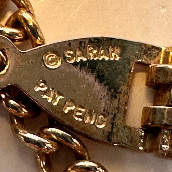 Vintage Sarah Coventry gold tone 16” chain with bead accents & 1 1/2” y drop - Picture 3 of 7